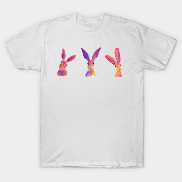 HaRes, RaBBiT, BuNNY PRiNT ' THe HaPPY HaReS ' BY SHiRLeY MacARTHuR T-Shirt by ShirleyMac